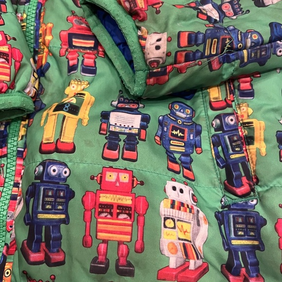 [10-12]Camkids Colorful Robot Print Hooded Reversible Lightweight Jacket - Picture 2 of 8